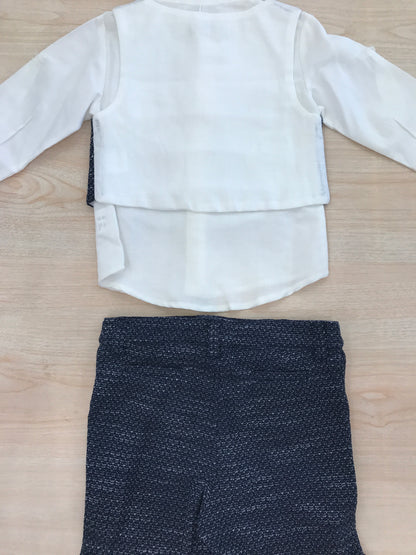 Completo Coccodè bermuda con gilet blu scuro con camicia manica lunga bianca