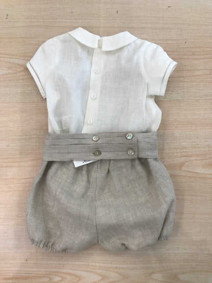 Completo Martin Aranda camicia mezza manica con pantalone corto con fascia a pieghe