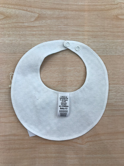 Bavaglino Baby gi in cotone dalla forma rotonda a quadretti bianchi e verdi con fiocchetto floreale