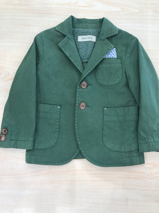 Giacca John Twig verde con tasche sul davanti e pochette laterale