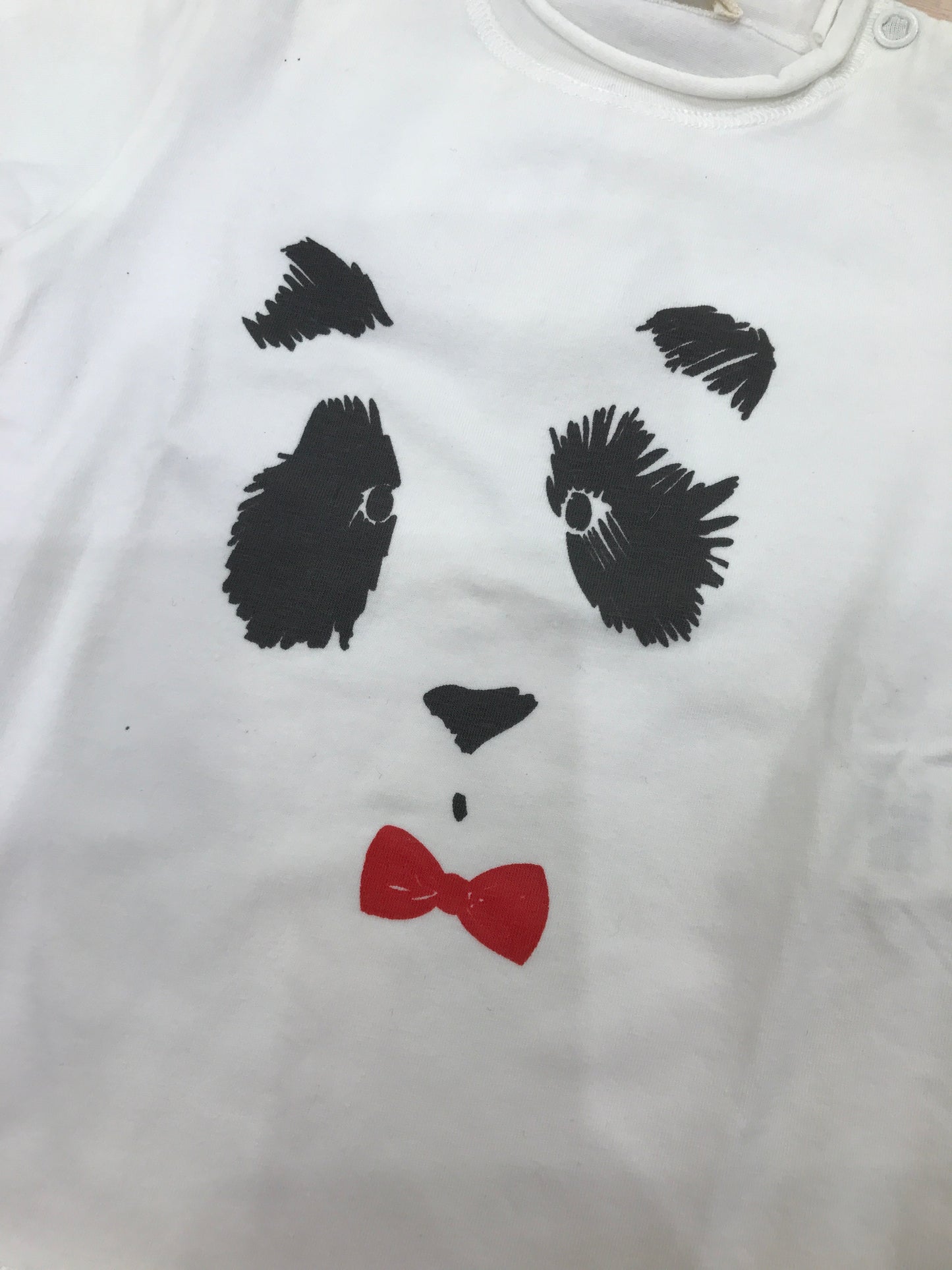 T-shirt Coccodè in cotone mezza manica bianca con sagoma di cane sul davanti