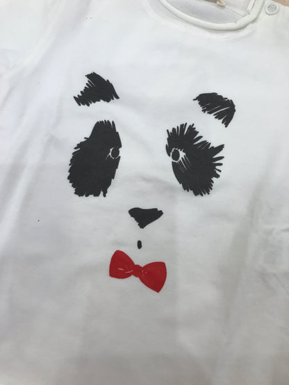 T-shirt Coccodè in cotone mezza manica bianca con sagoma di cane sul davanti
