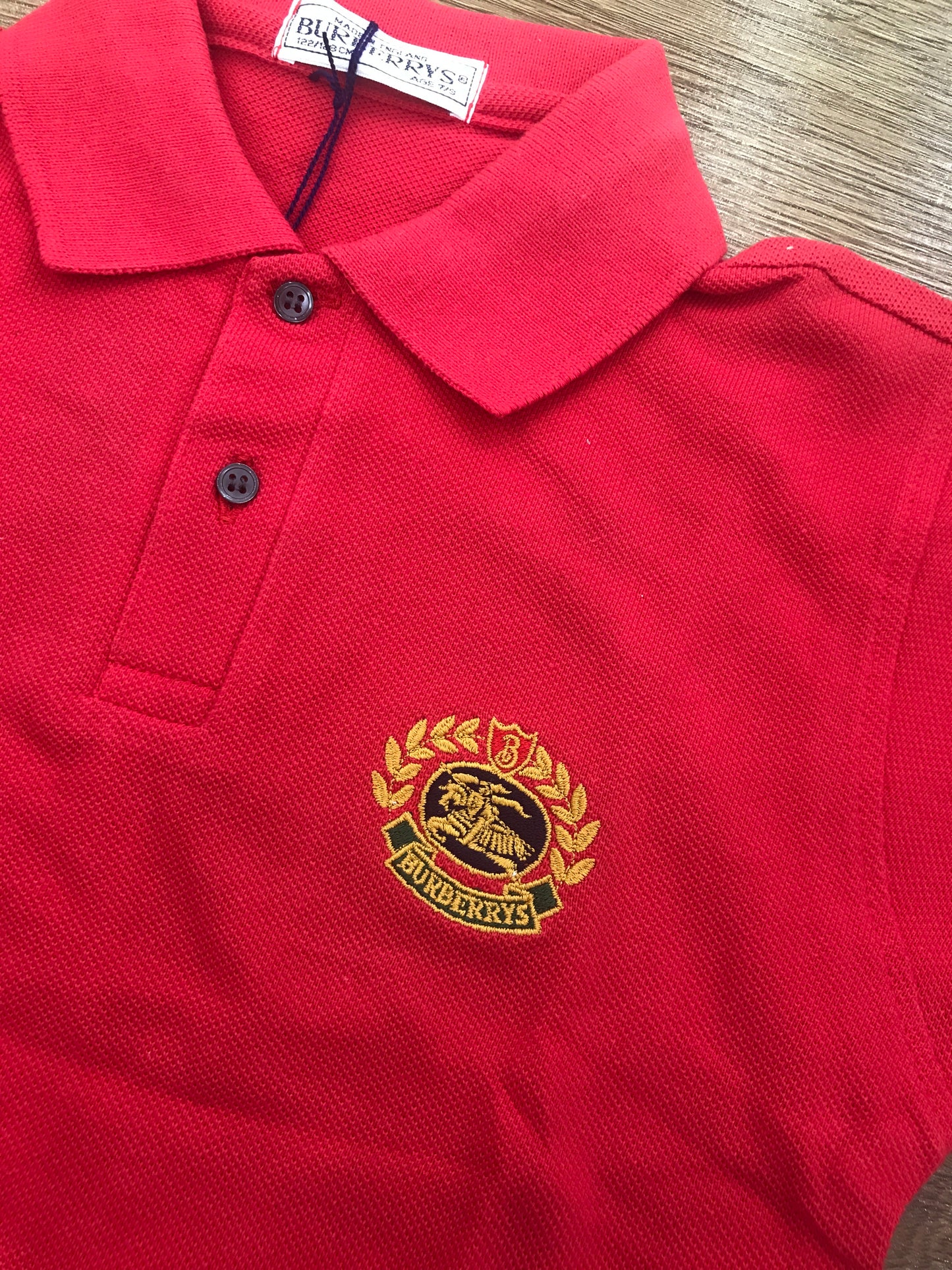 Polo Burberrys mezza manica rossa con logo