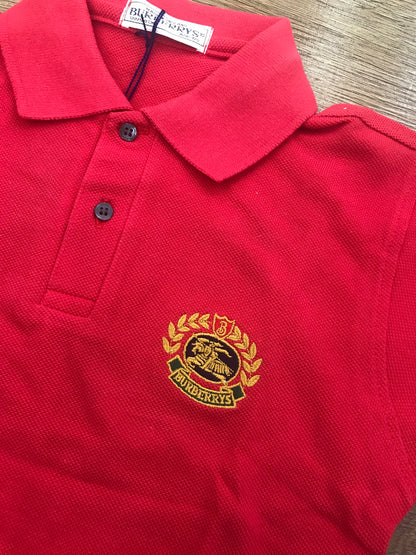 Polo Burberrys mezza manica rossa con logo