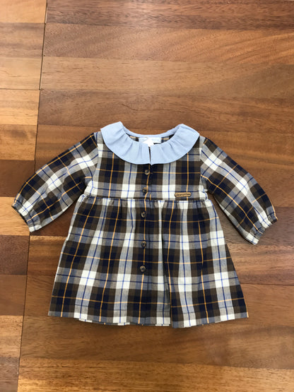 Abitino bambina Laranjinha con fantasia scozzese in caldo cotone