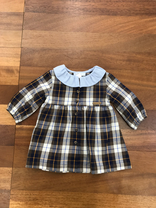 Abitino bambina Laranjinha con fantasia scozzese in caldo cotone