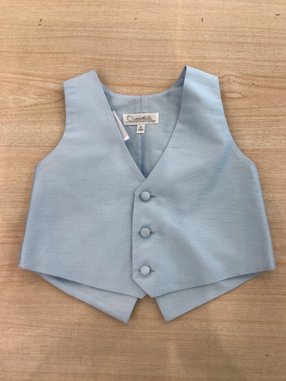 Gilet Crochette celeste con bottoncini