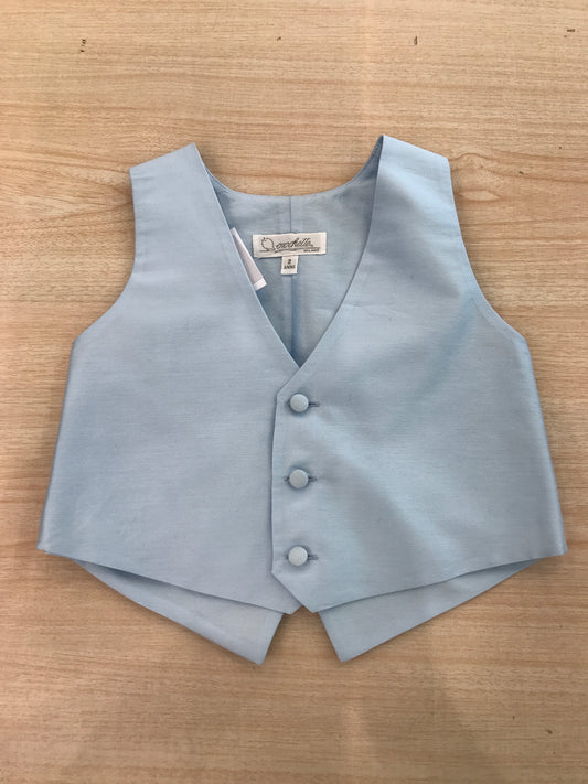 Gilet Crochette celeste con bottoncini