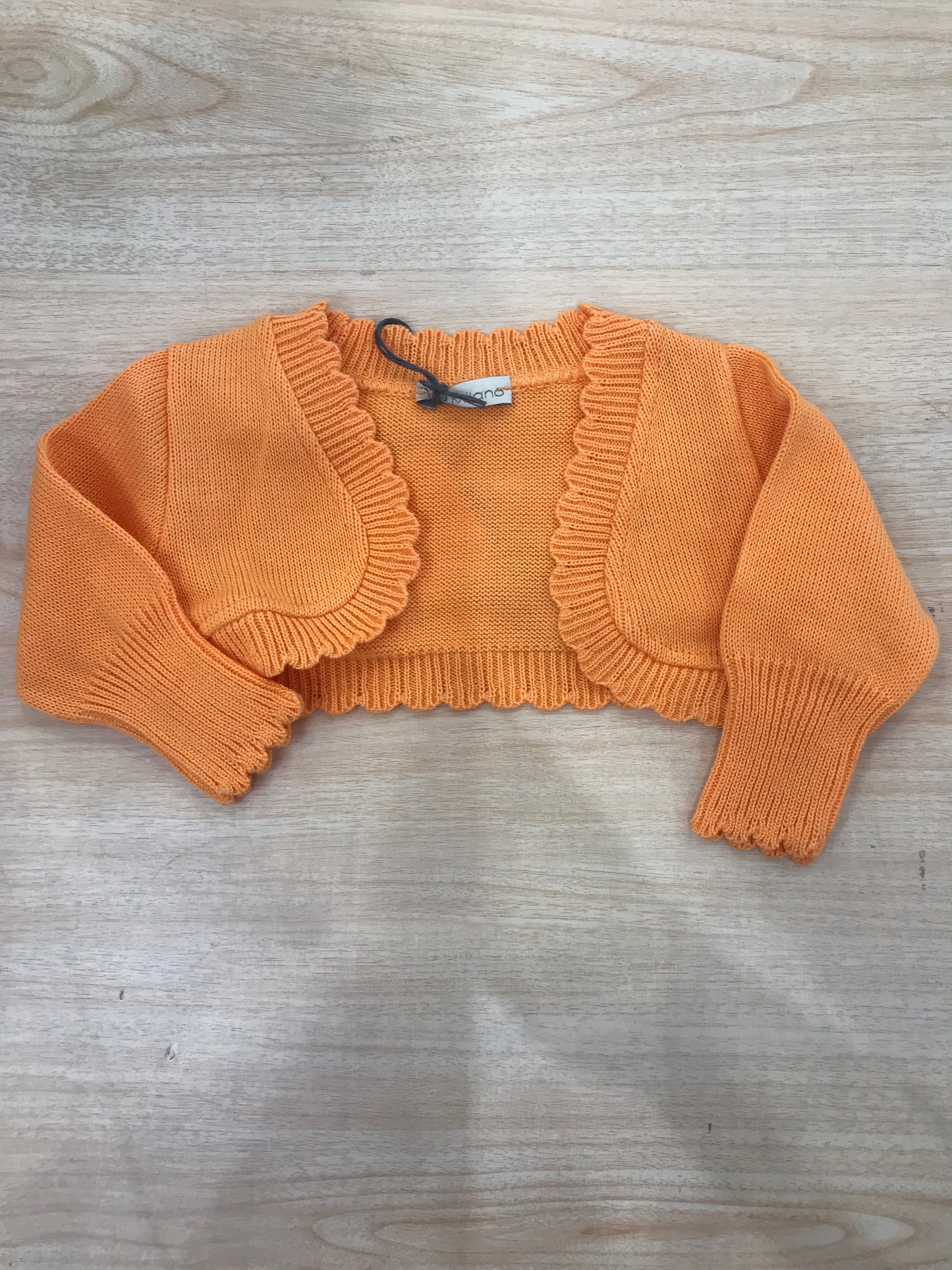 Cardigan Jo Milano in filo arancione smerlato