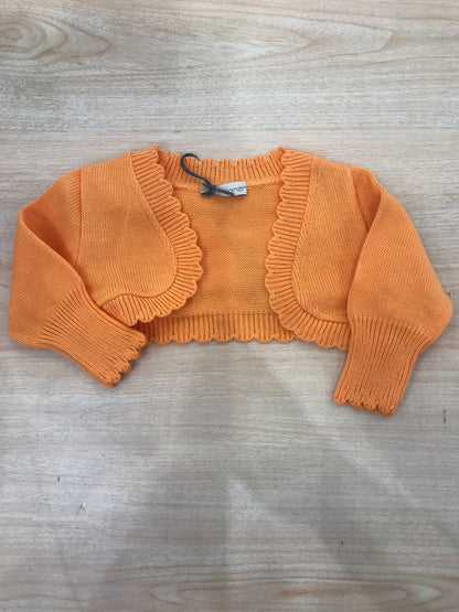 Cardigan Jo Milano in filo arancione smerlato