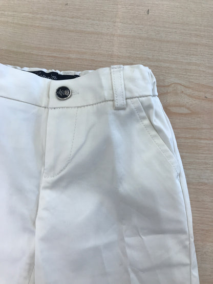 Pantalone Les Copains in cotone bianco corto con tasche sul davanti e sul retro