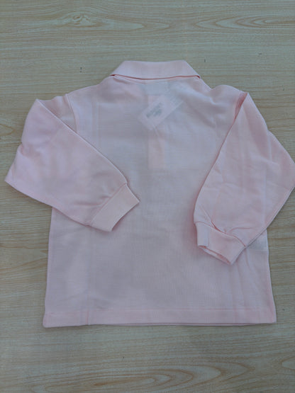 Polo Lacoste in cotone manica lunga con bottoncini e logo ricamato lateralmente unisex