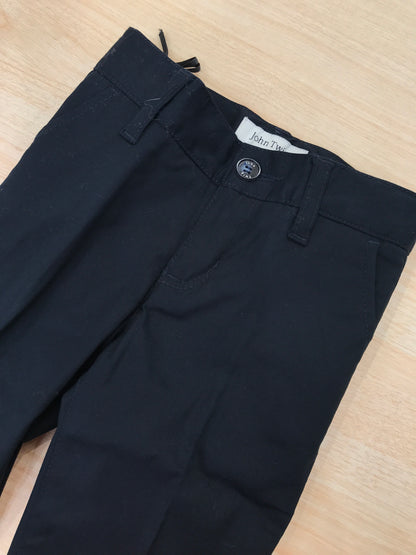 Pantalone John Twig in cotone blu scuro lungo con tasche sul davanti