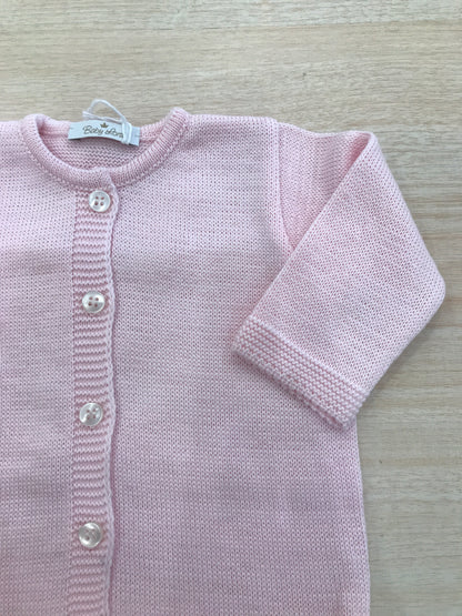 Cardigan Baby Lord in filo rosa modello coreano con bottoni sul davanti