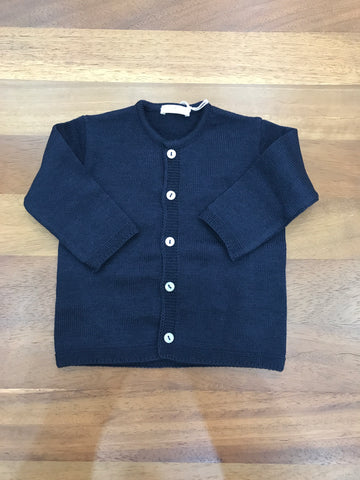 Cardigan Baby lord in lana blu scuro con piccoli bottoncini
