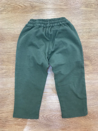 Tutina Coccodè in caldo cotone due pezzi verde con dettagli in grigio
