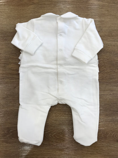 Tutina MiniCouture in caldo cotone panna con rusche