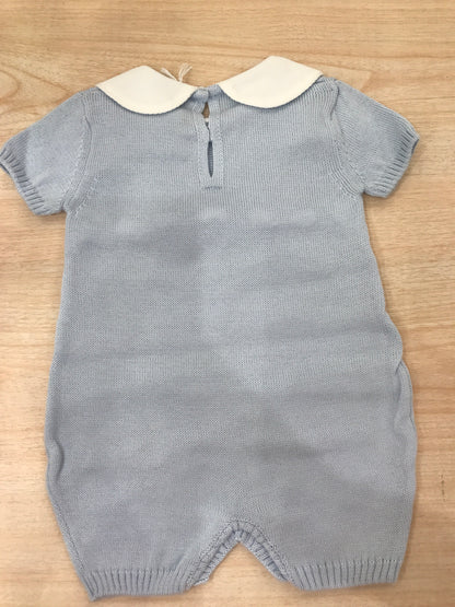 Pagliaccetto Baby Lord in filo mezza manica con passanastro e fiocchetto bianco