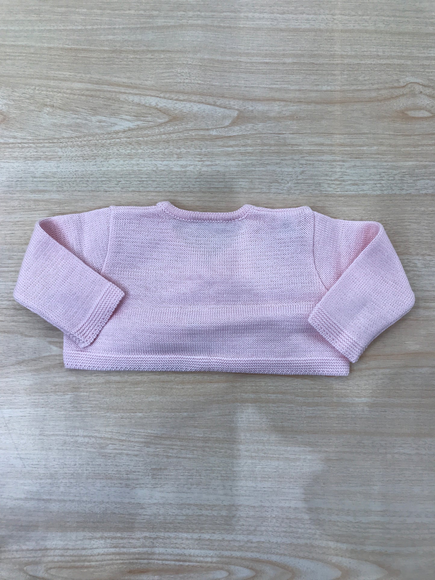 Cardigan Baby Lord in filo rosa manica lunga con fiocchetto sul davanti