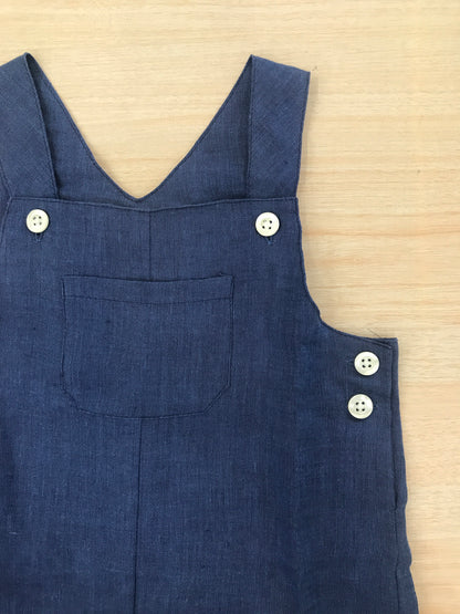 Salopette Les Enfants de Gisele in cotone con taschino sul davanti dal colore blu