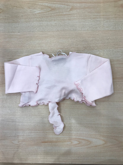 Cardigan Nanan in cotone rosa smerlato con nodino per chiusura