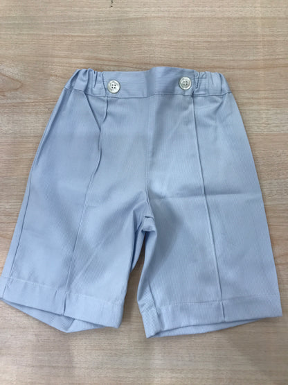 Pantalone Bebè di Almy in cotone celeste con elastico e bottoncini