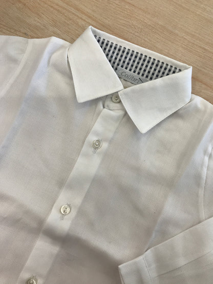 Camicia Colibrì in cotone manica lunga con colletto a punta e quadretti sul retro