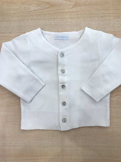 Cardigan Laranjinha in cotone bianco con bottoncini