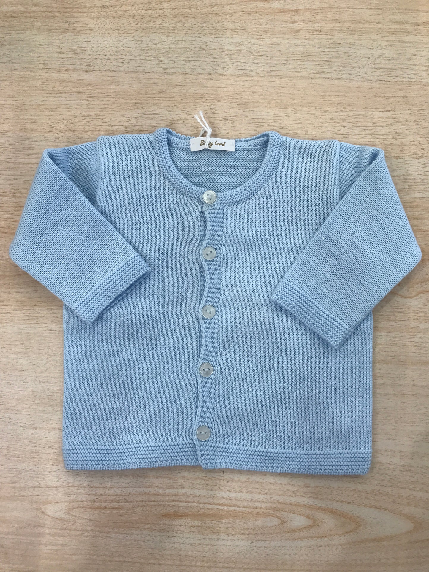 Cardigan Baby Lord in filo bianco manica lunga con bottoncini