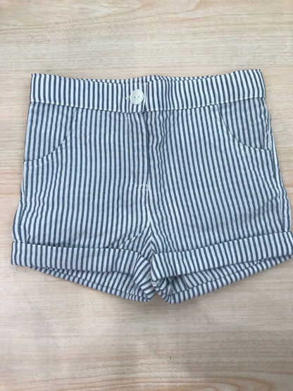 Pantalone Coccodè in cotone corto a righe bianche e blu