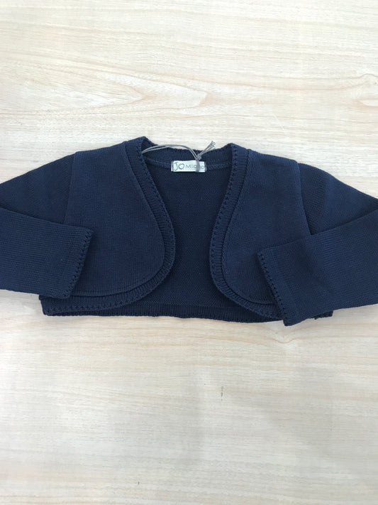 Cardigan Jo Milano in filo blu scuro aperto sul davanti