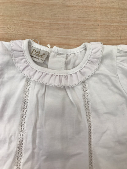 T-Shirt Paz Rodriguez in cotone mezza manica con collo con rusche smerlata con e con applicazioni sul davanti