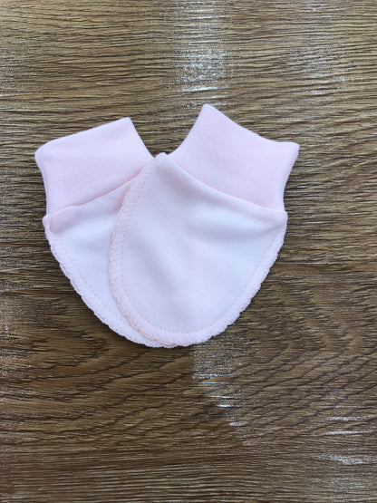 Coordinato Sofija in caldo cotone rosa con piccoli orsetti e fiocchetti
