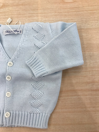 Cardigan Bebè di Almy in filo con lavorazione sul davanti