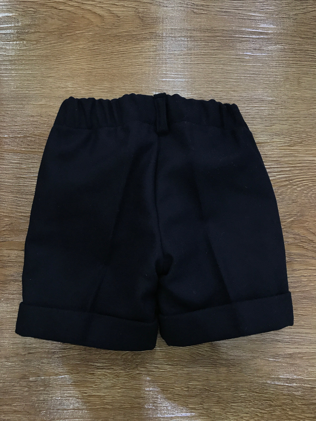 Pantalone Jo Milano in panno blu scuro con risvolto