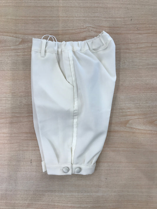 Pantalone Cielo Blu bianco a sbuffo con polsini alle caviglie e riga laterale