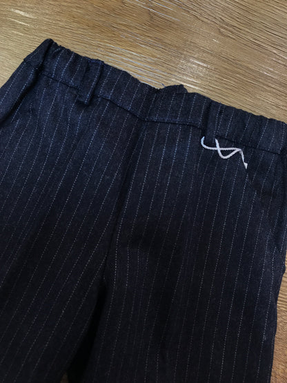 Pantalone Cielo Blu in panno blu scuro con strisce grigie