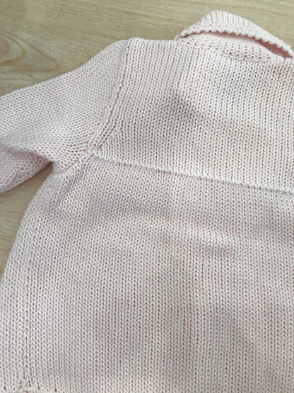 Cappotto Colibrì rosa chiaro in filo con bottoncini doppio petto