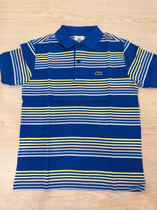 Polo Lacoste in cotone mezza manica con bottoncini e logo ricamato lateralmente unisex