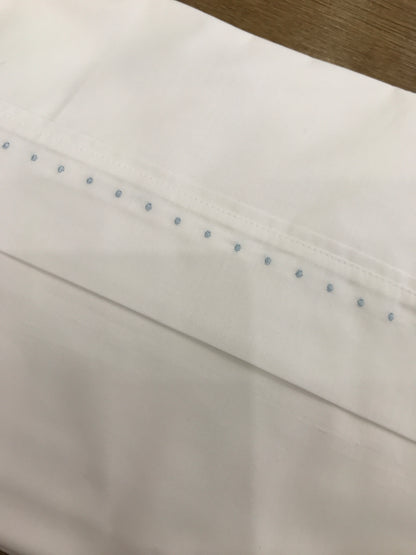 Lenzuola Baby Gi in cotone da lettino con pois celesti