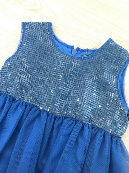 Abito Jo Milano in tulle con corpetto cn paillettes e zip sul retro