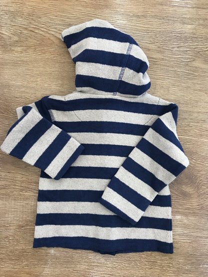 Tuta Maperò due pezzi blu scuro con righe beige