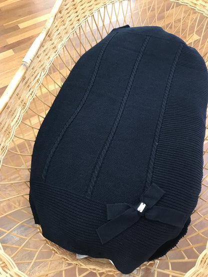 Coperta PCS con lavorazione centrale di trecce ricamate con fiocco laterale