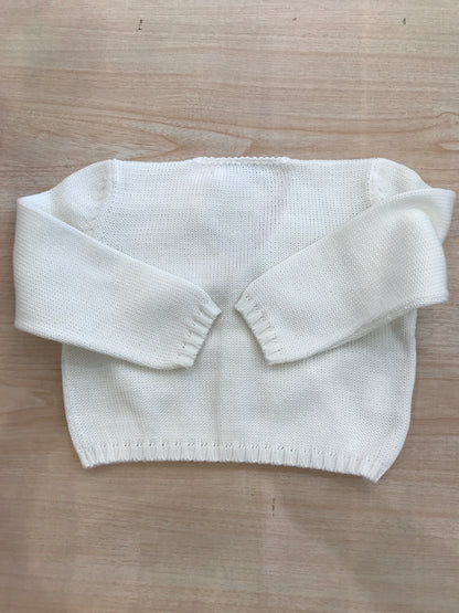 Cardigan Colibrì in filo panna con piccoli bottoncini sul davanti