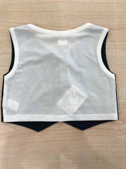 Gilet Coccodè blu scuro con bottoncini e bianco sul retro