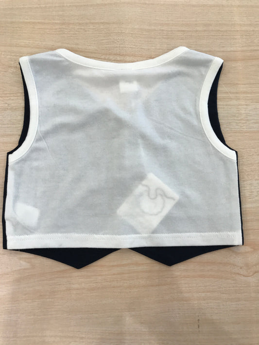 Gilet Coccodè blu scuro con bottoncini e bianco sul retro
