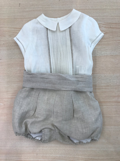Completo Martin Aranda camicia mezza manica con pantalone corto con fascia a pieghe