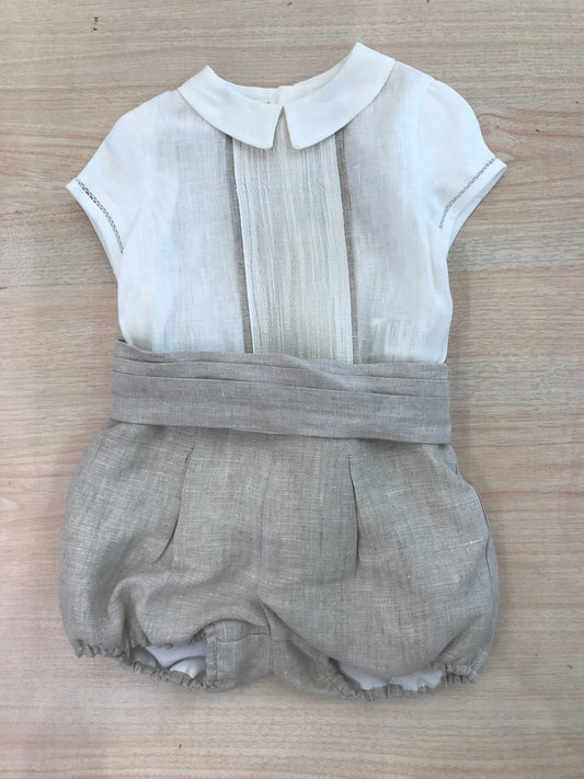 Completo Martin Aranda camicia mezza manica con pantalone corto con fascia a pieghe