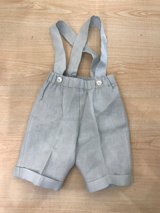 Pantalone Colibrì in lino a sbuffo con bretelle