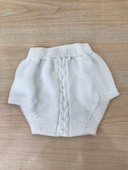 Culotte PCS in filo bianca con lavorazione centrale e bottoncini sul davanti